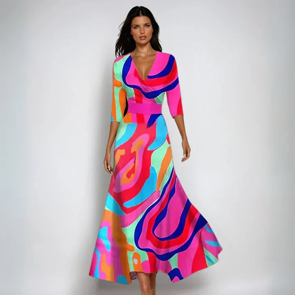 Lindsey – Stilvolles Wickelkleid mit Blumenmuster