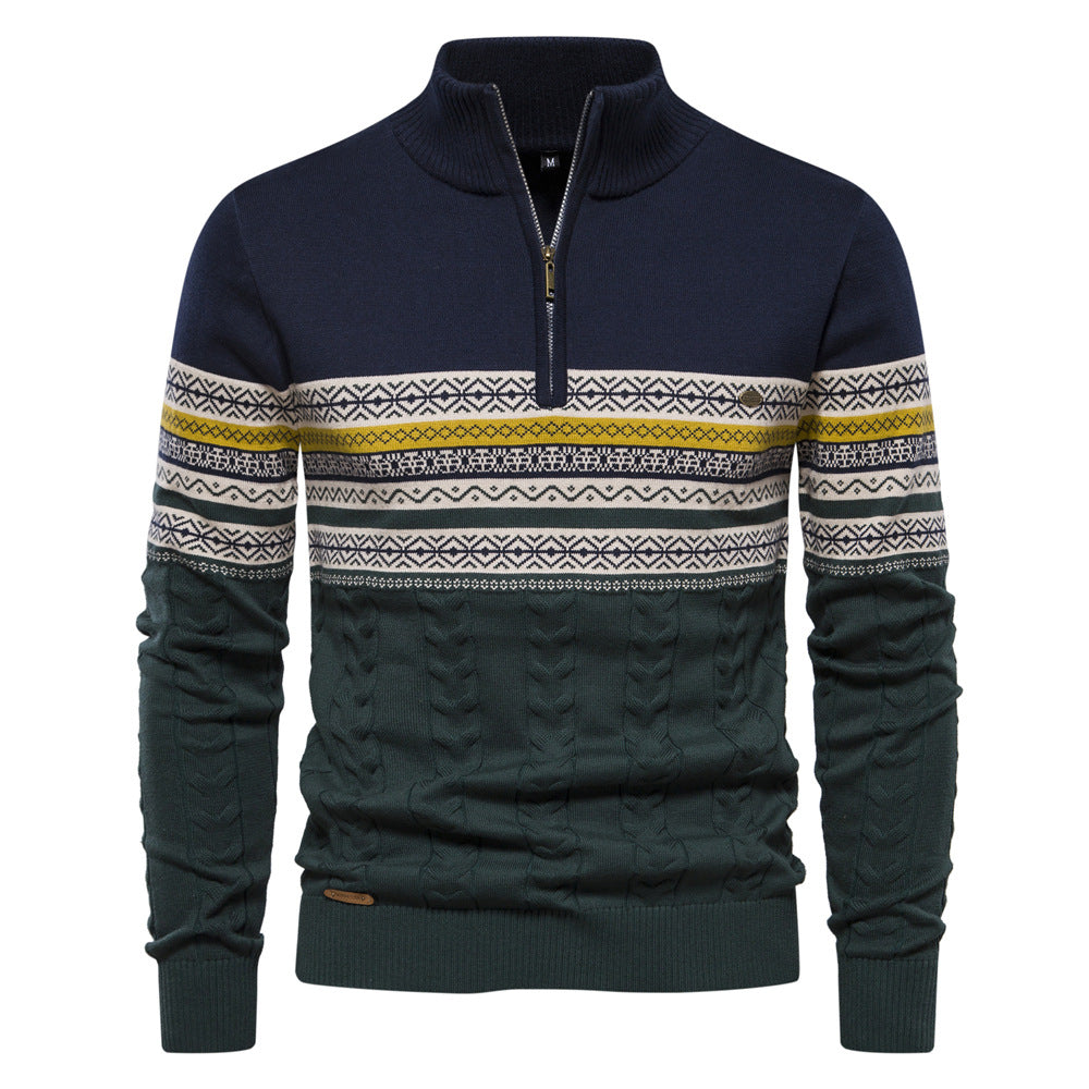 Albert - Eleganter Herrenpullover mit halbem Reißverschluss