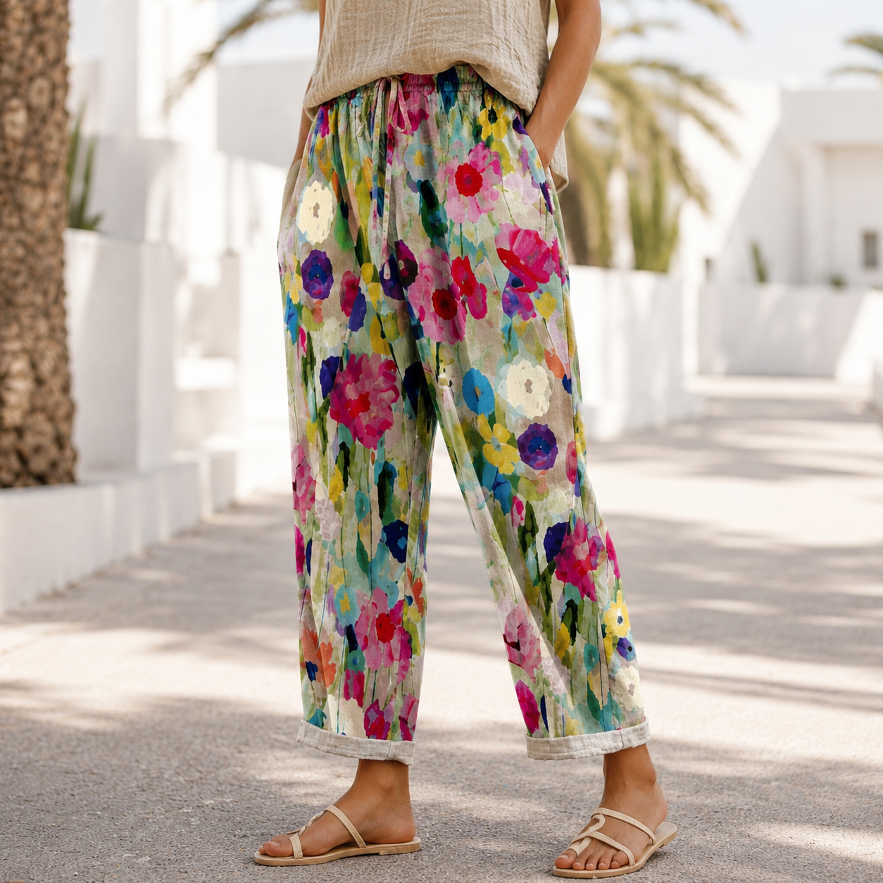Kheyri - Luftige Hosen mit Blumenmotiv