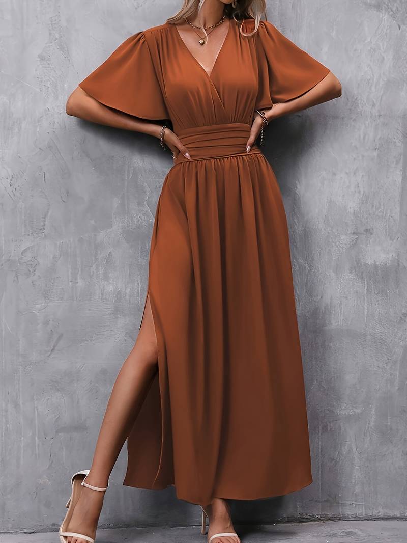 Juliette – Damenkleid mit Rüschkragen und Falten-Taille