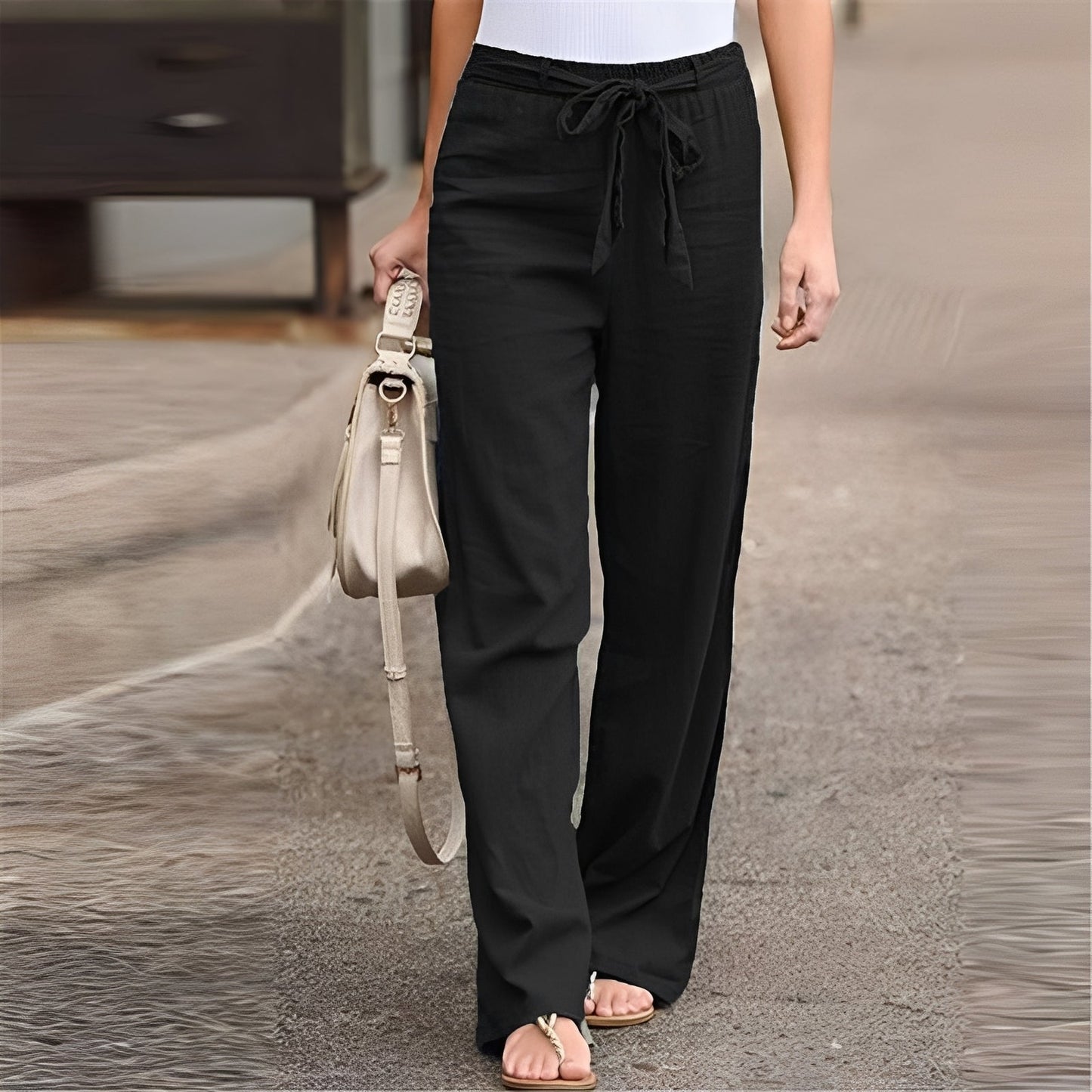 Amie - Damenhose mit weitem Bein und elastischem Bund