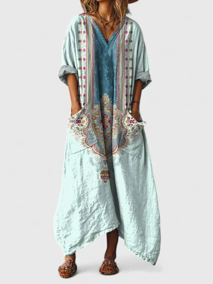 Althea – Boho-Kleid mit fließendem Schnitt und Stickerei