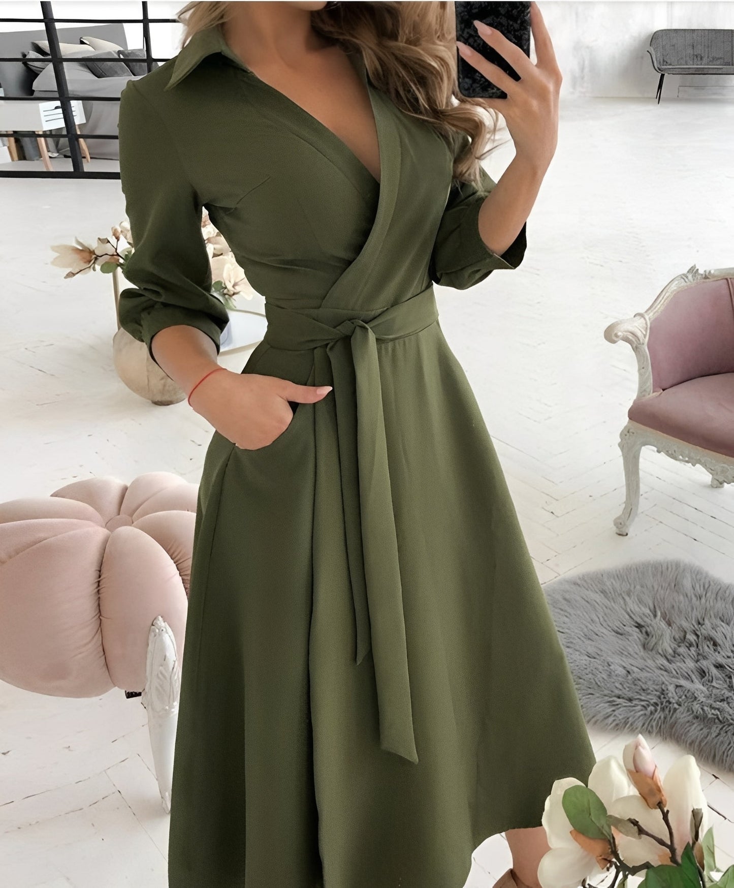 Rachael - Elegantes Damenkleid mit Gürtel