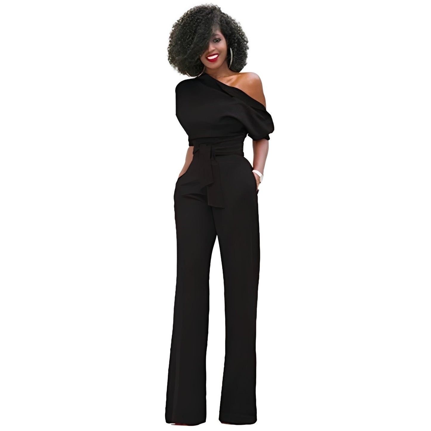 Marie - Eleganter schulterfreier Jumpsuit für Damen