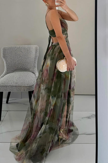 Alina – Lang geschnittenes Kleid mit V-Ausschnitt für Hochzeitsgäste