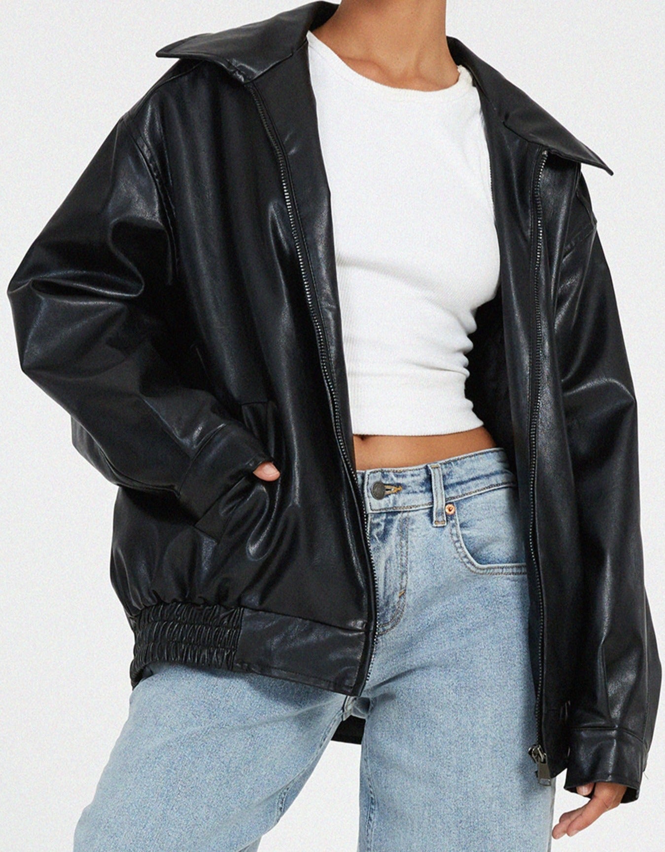 Sophia - Bequeme Oversize-Lederjacke