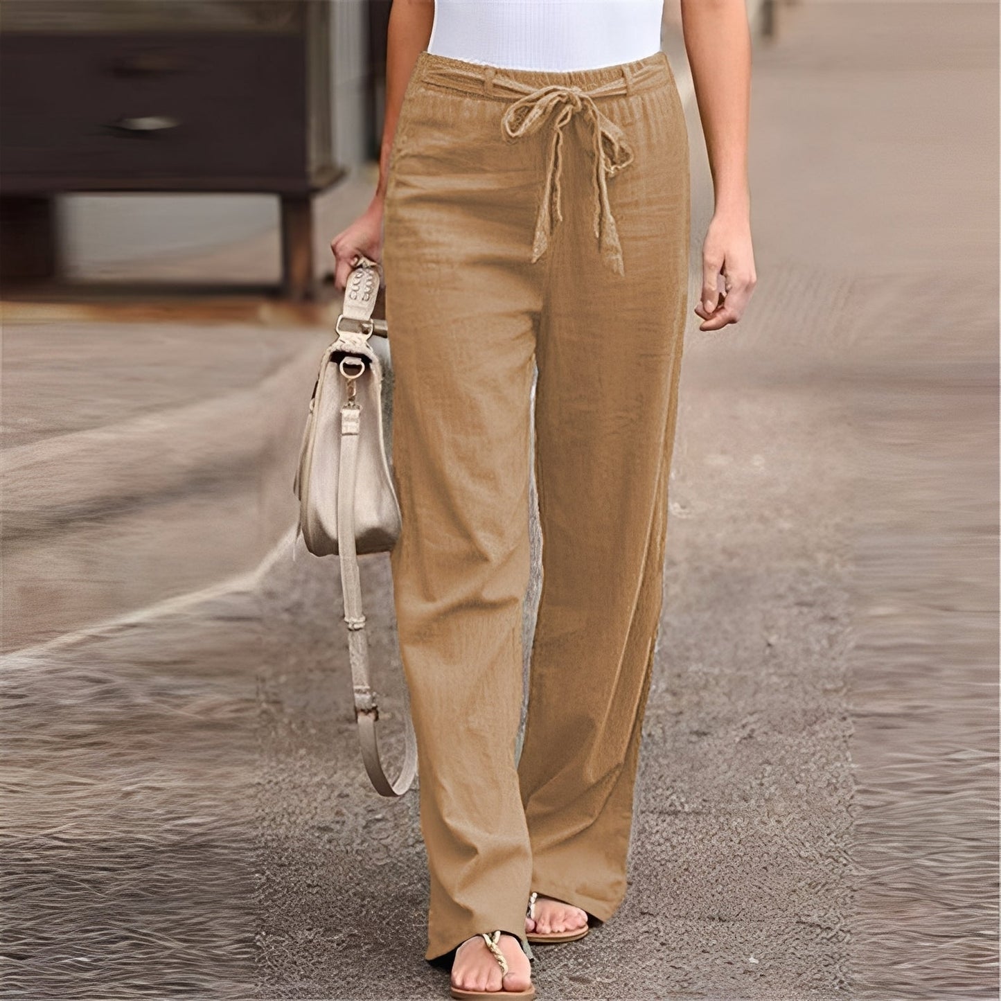 Amie - Damenhose mit weitem Bein und elastischem Bund