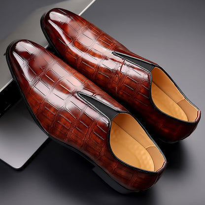 Russell - Formelle Herren-Leder-Slipper mit Steinmuster