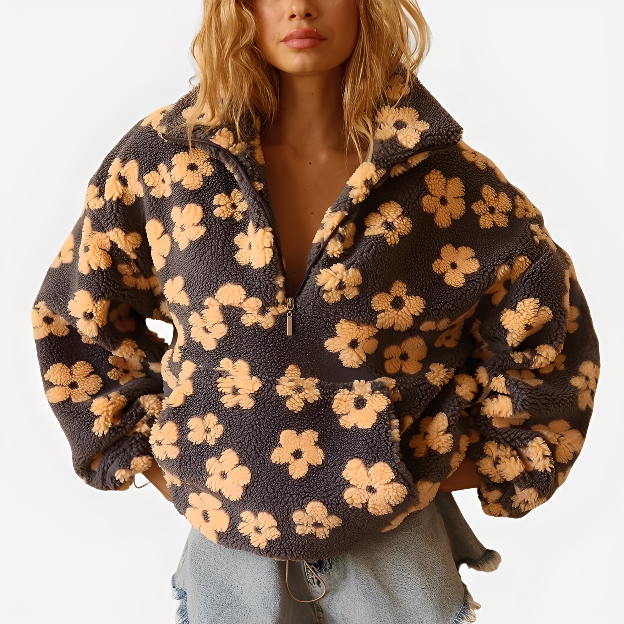 Elizabeth - Moderner Pullover mit Blumengestaltung