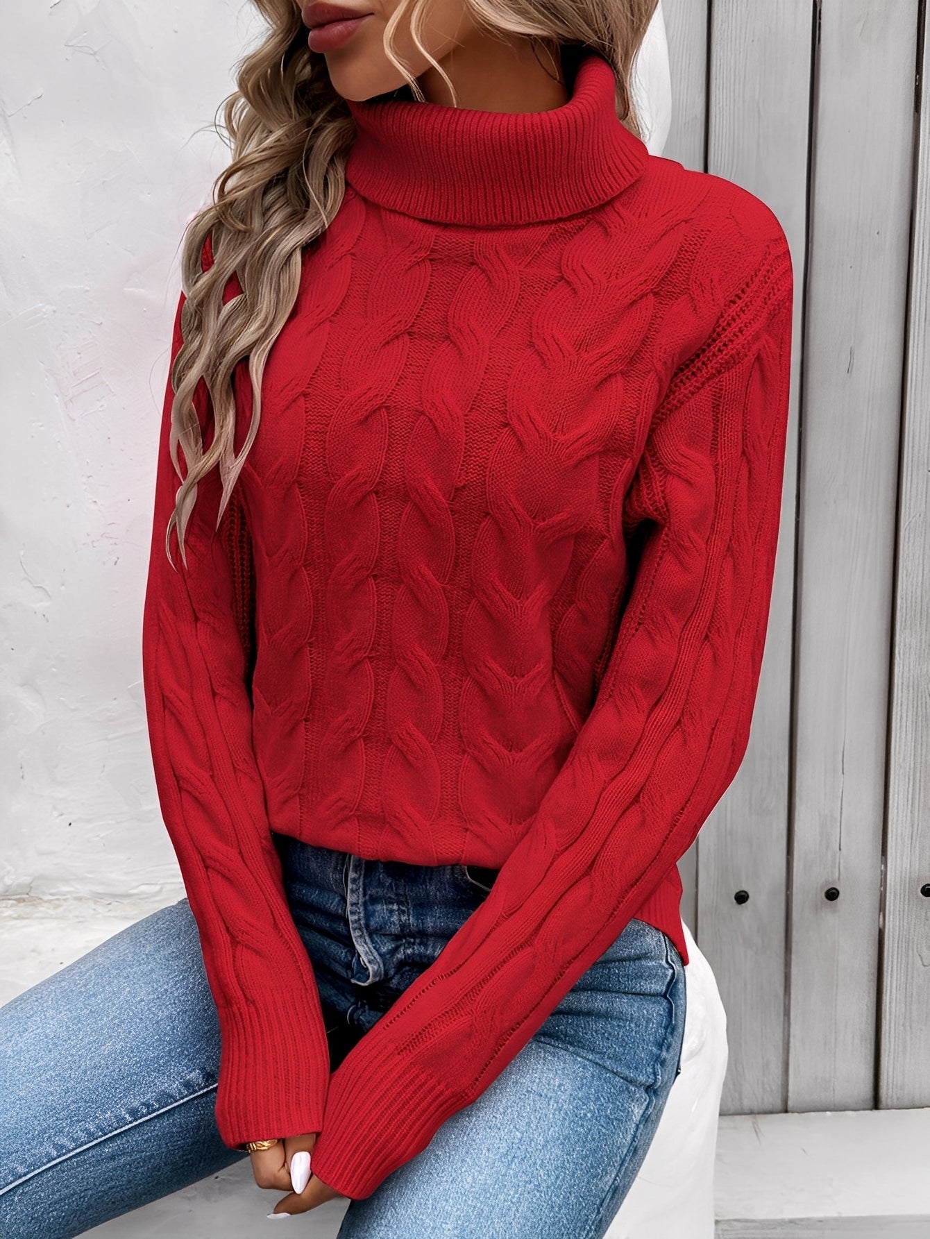 Amélie - Komfortabler Damenrollkragenpullover aus Baumwolle