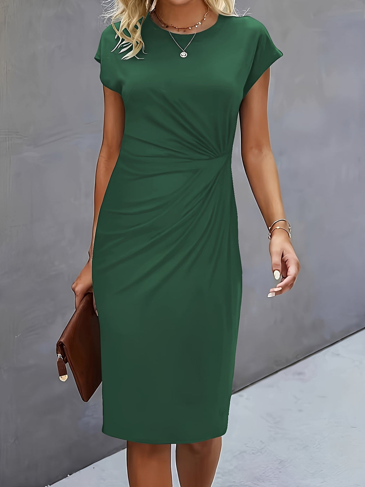 Jacqueline - Elegantes, gerafftes Bodycon-Kleid für Damen