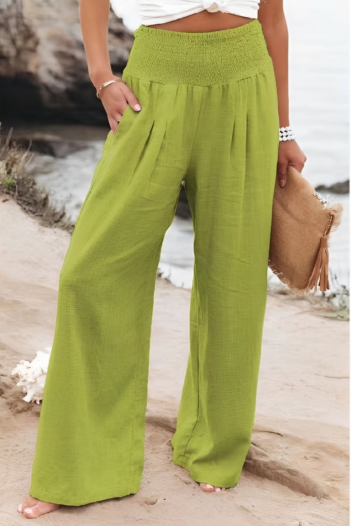 Nadia - Damenhose mit hohem Bund und weitem Bein