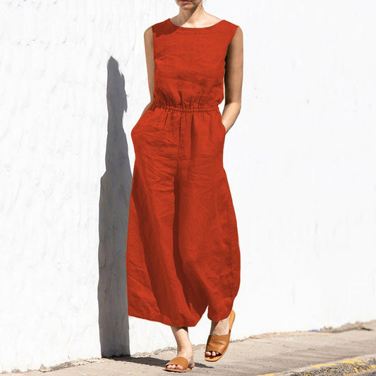 Angela - Ärmelloser, lässiger Jumpsuit für Frauen