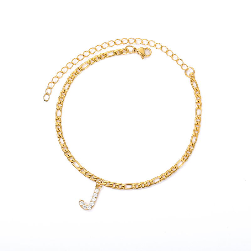 Knöchel mit Initiale - Armband am Knöchel mit Ihrer Initiale