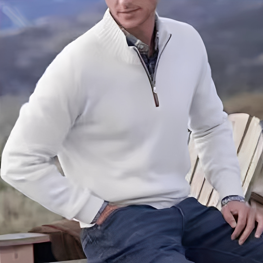 Matéo - Herren-Strickpullover mit halbem Reißverschluss