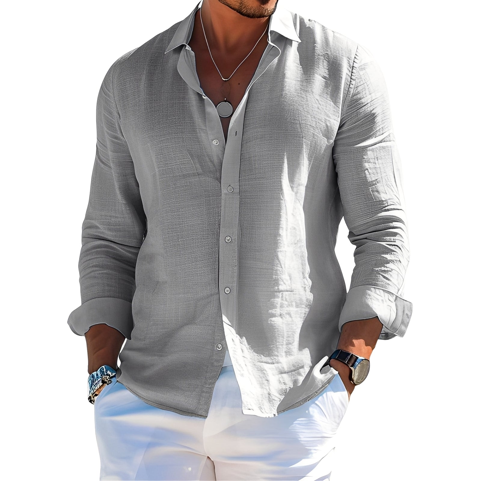 Félicien - Bequemes Langarm-Poloshirt