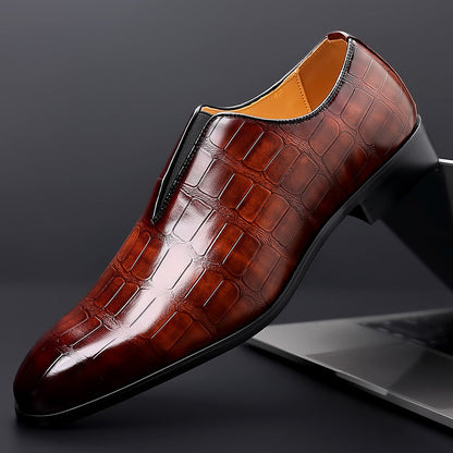 Russell - Formelle Herren-Leder-Slipper mit Steinmuster