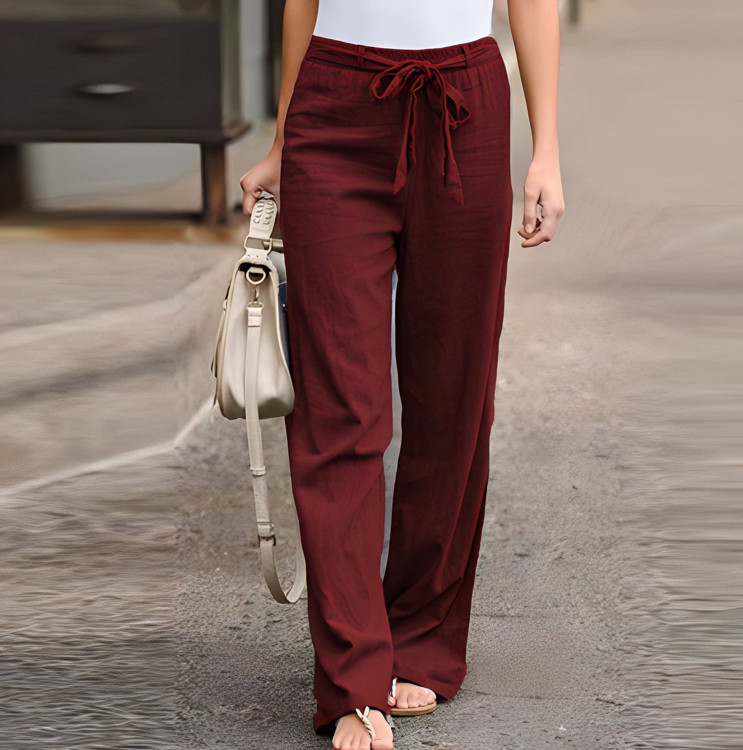 Amie - Damenhose mit weitem Bein und elastischem Bund