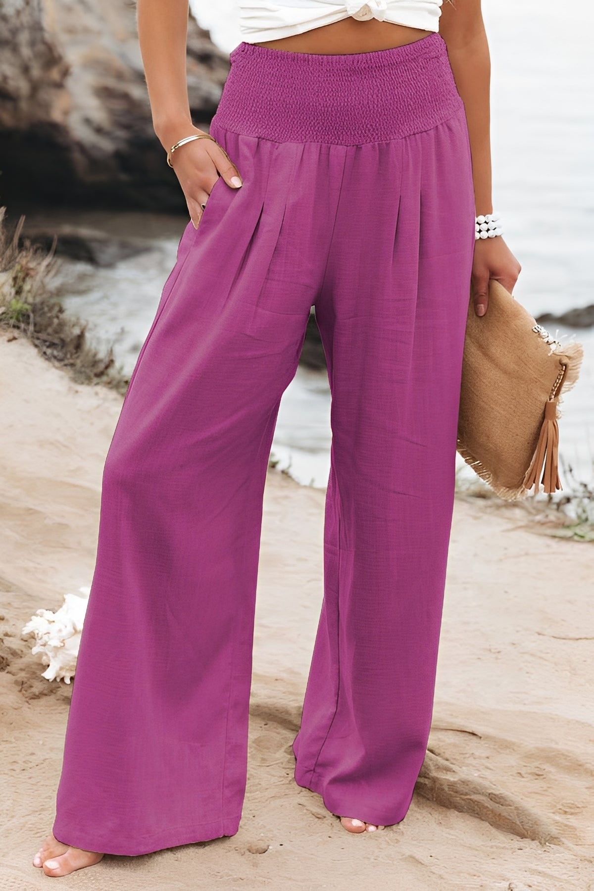 Nadia - Damenhose mit hohem Bund und weitem Bein