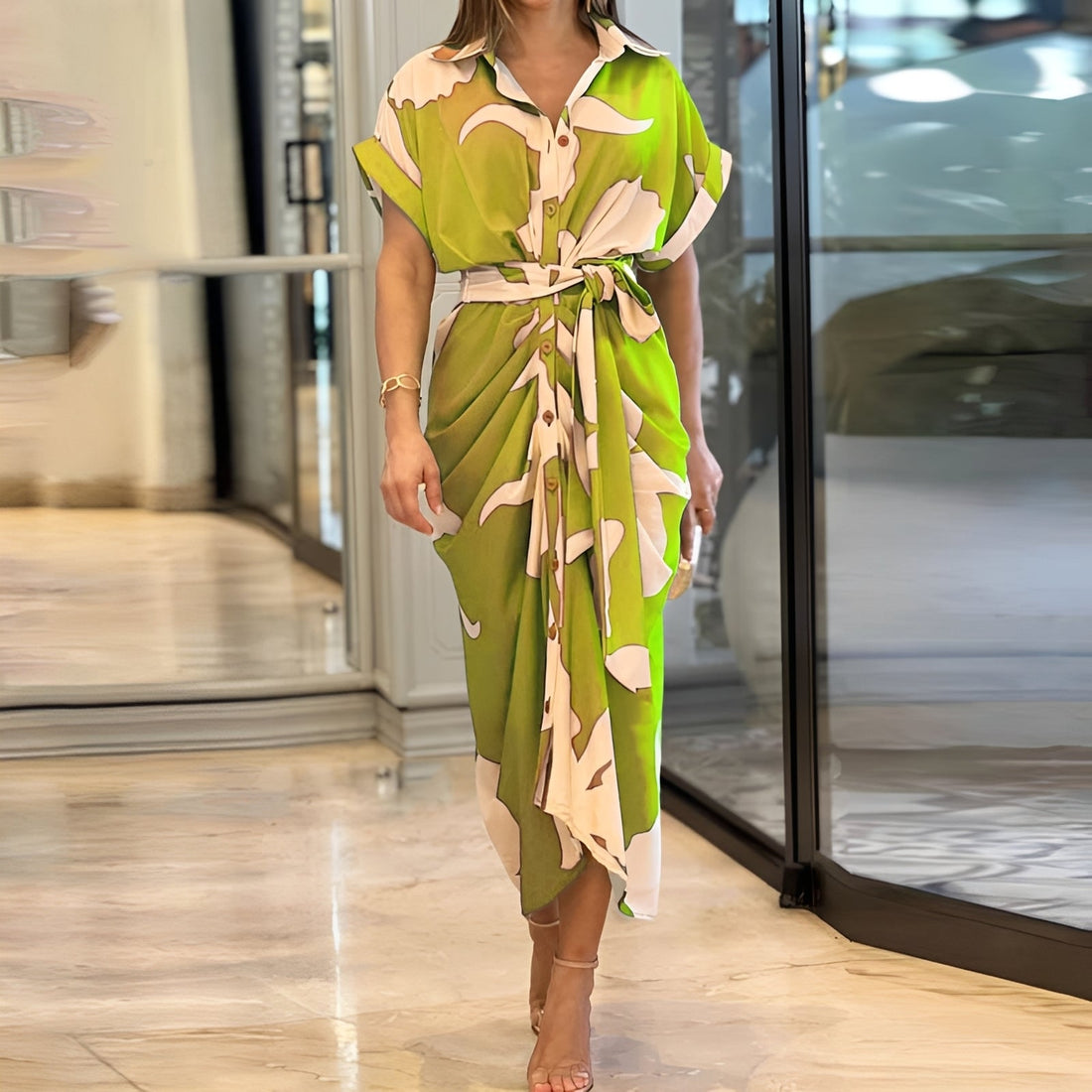 Christi - Lässiges, weit geschnittenes Damenkleid mit Knopfleiste