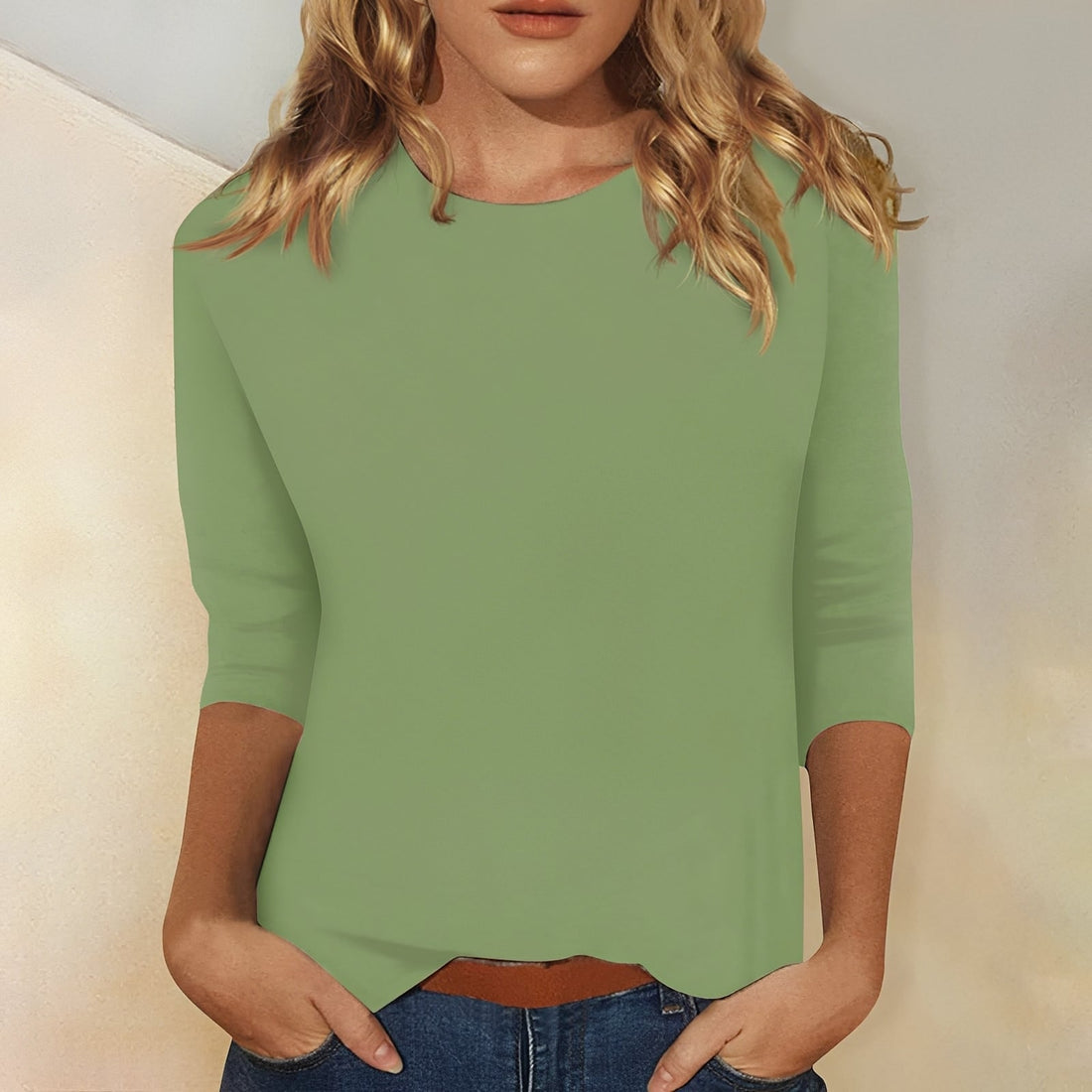 Kathryn - Damen Shirt mit 3/4-Ärmeln, locker