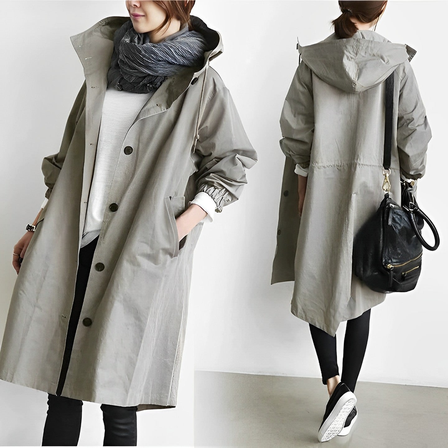 DuraCoat – Lange moderne Jacke mit Kapuze