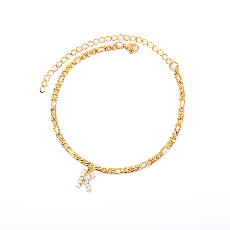 Knöchel mit Initiale - Armband am Knöchel mit Ihrer Initiale