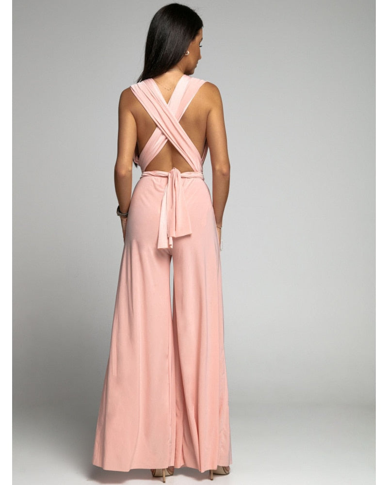 FlairFashion - Ärmelloser Jumpsuit mit schmeichelhaftem V-Ausschnitt