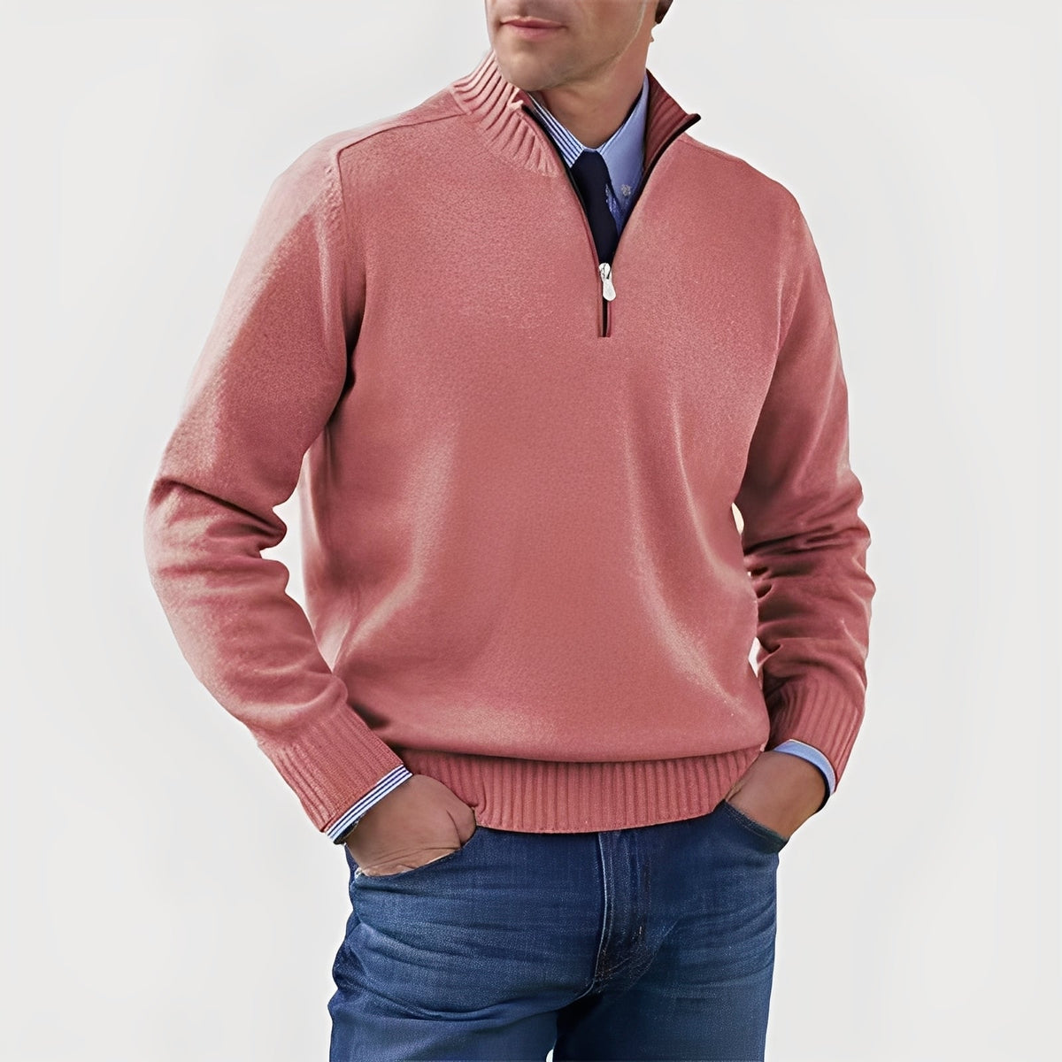 Nolan - Gemütlicher Pullover mit halbem Reißverschluss