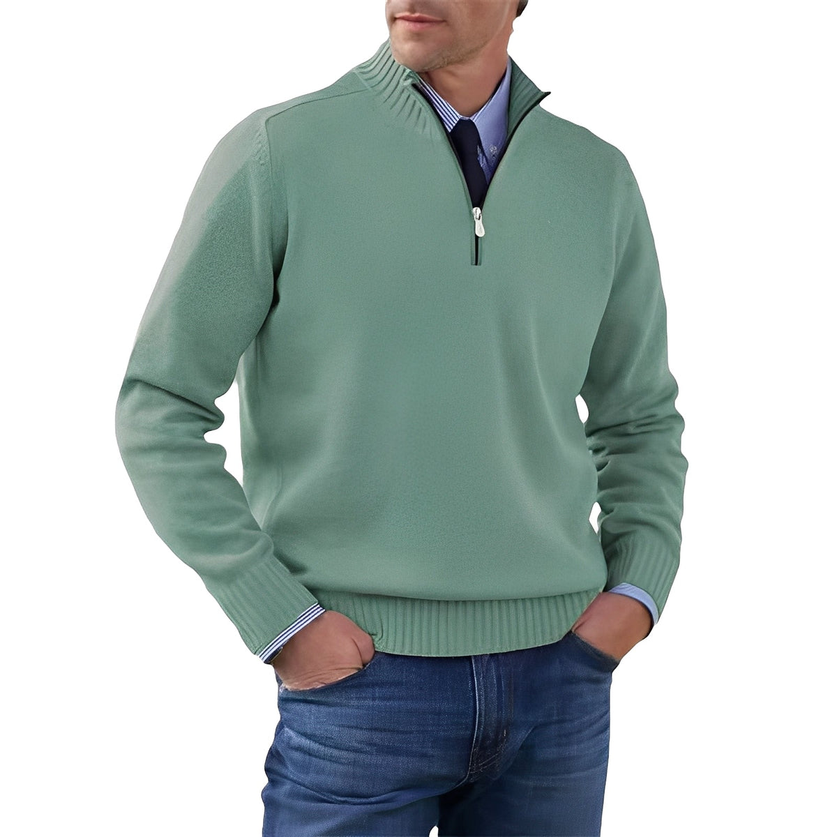 Nolan - Gemütlicher Pullover mit halbem Reißverschluss