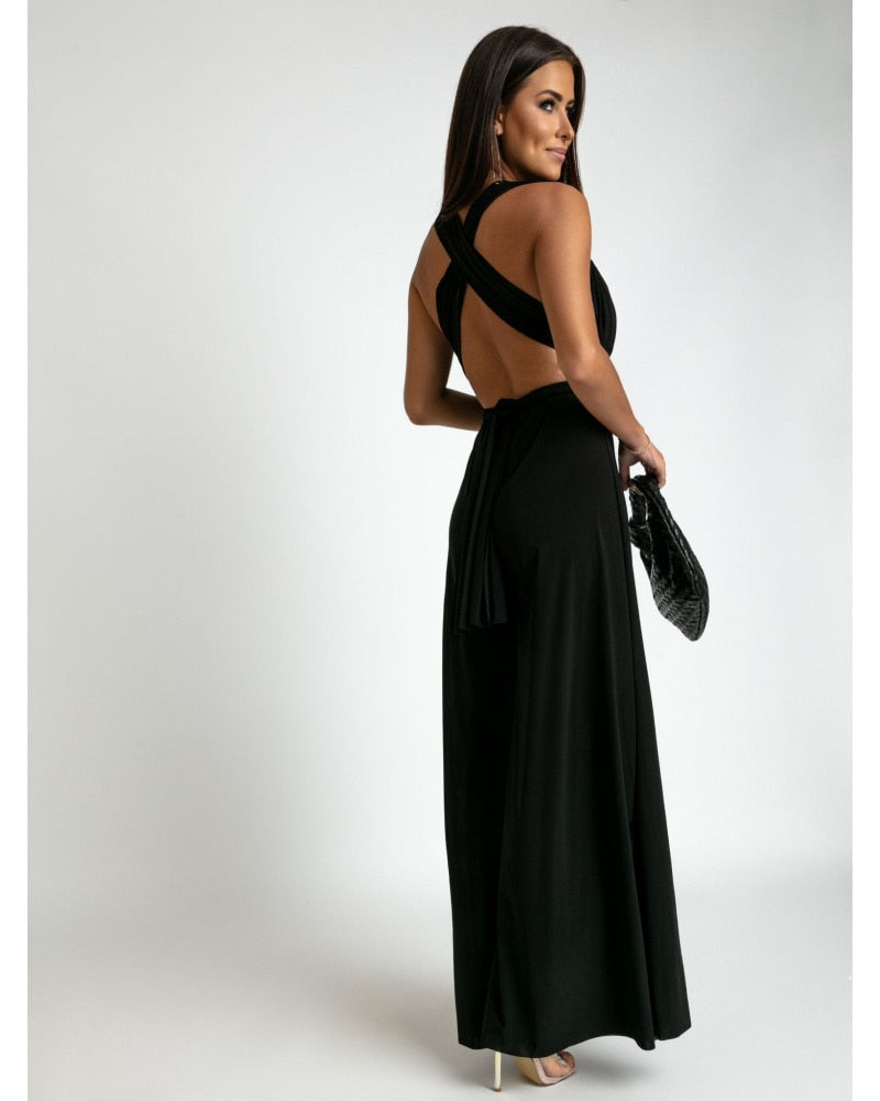FlairFashion - Ärmelloser Jumpsuit mit schmeichelhaftem V-Ausschnitt