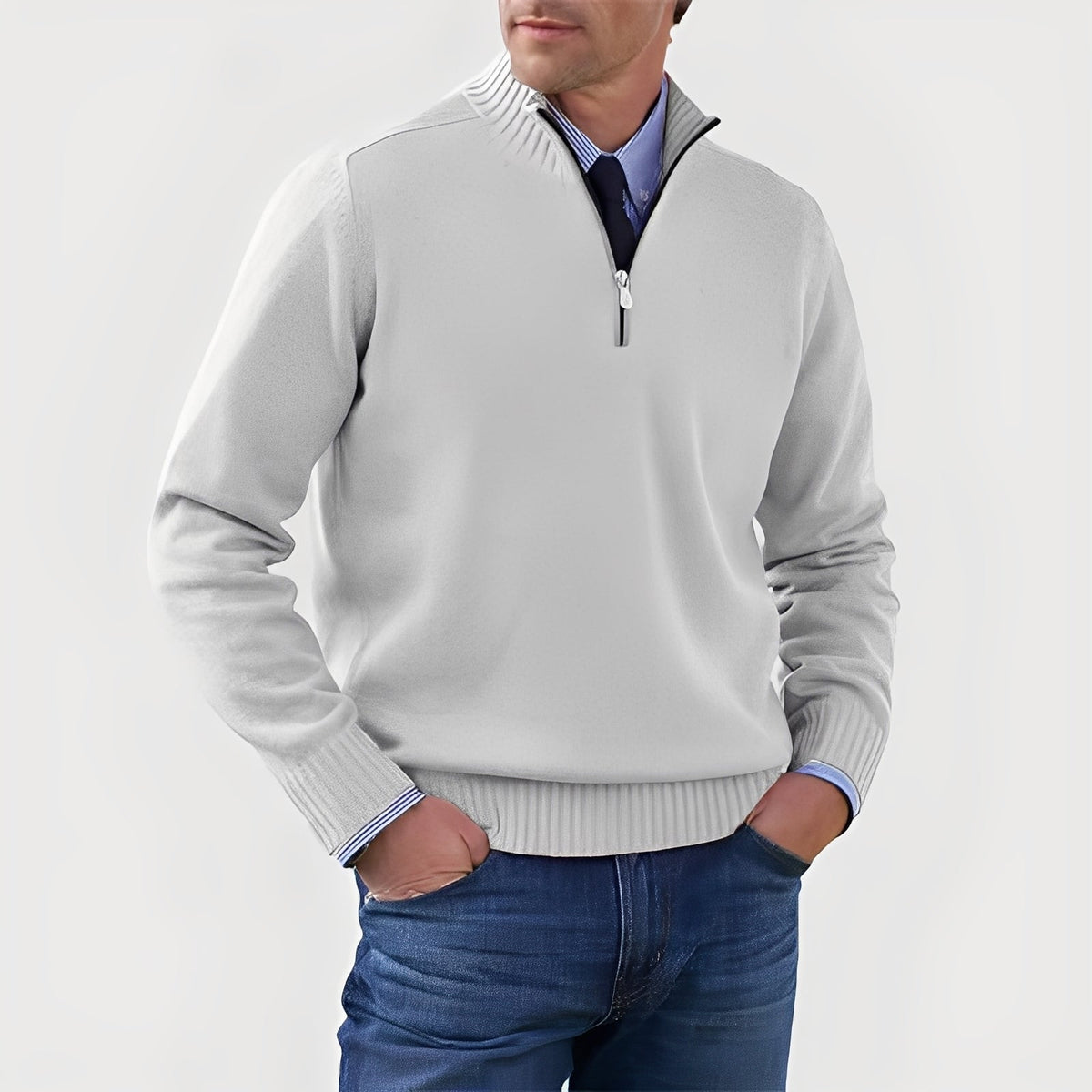 Nolan - Gemütlicher Pullover mit halbem Reißverschluss
