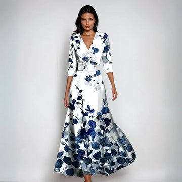 Emeline - Luxuriöses Wickelkleid mit Blumenmuster