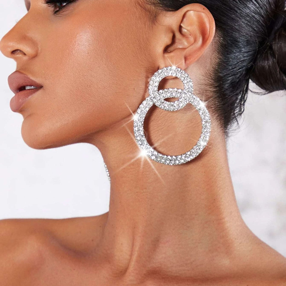Ohrringe mit Strass - Ohrringe mit eingefassten Strass