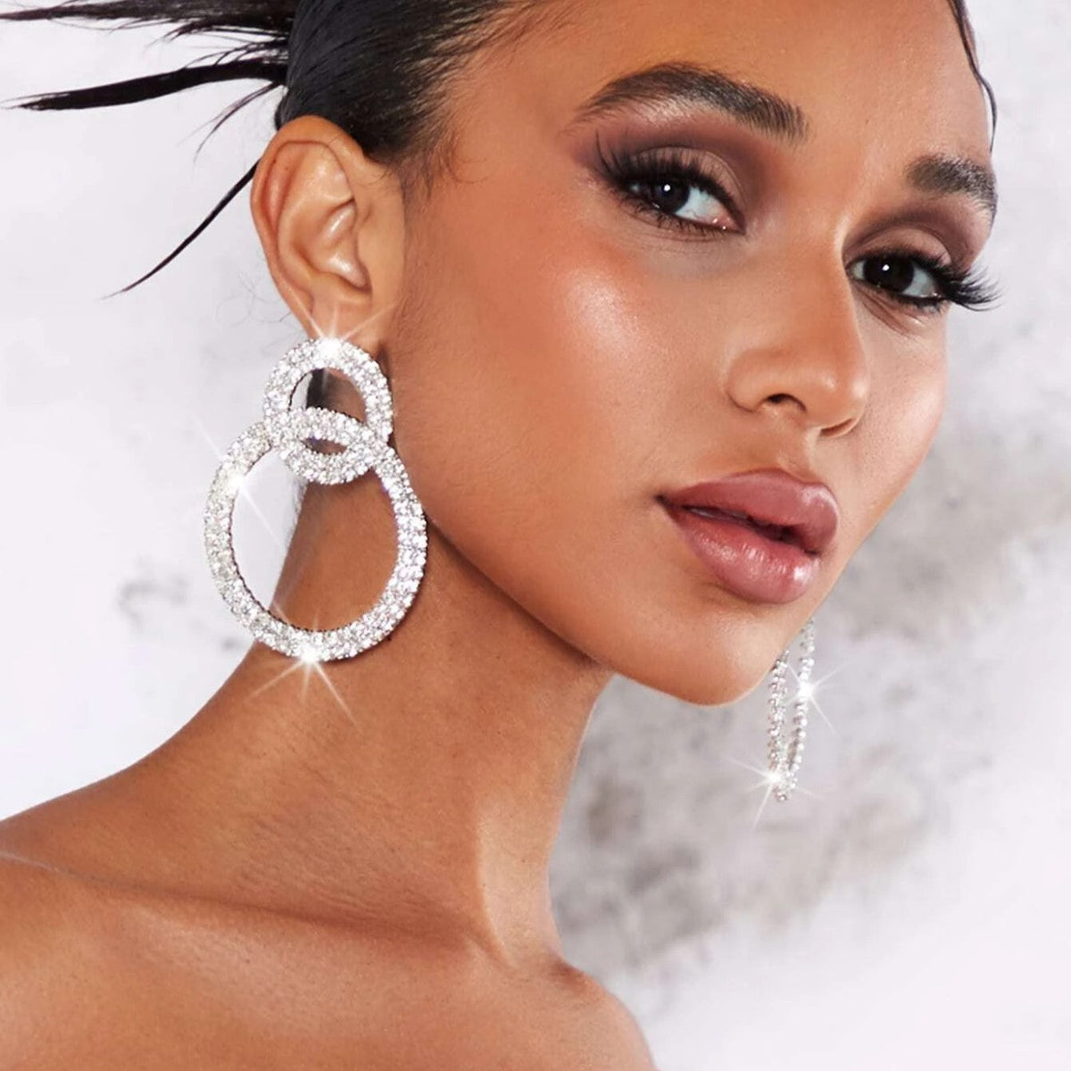 Ohrringe mit Strass - Ohrringe mit eingefassten Strass