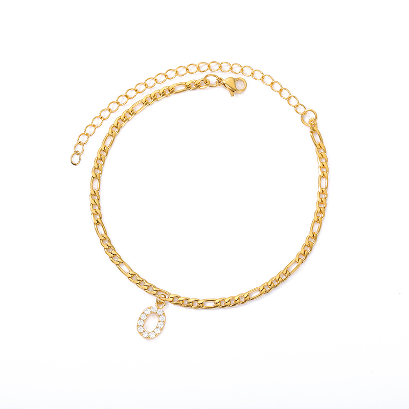 Knöchel mit Initiale - Armband am Knöchel mit Ihrer Initiale