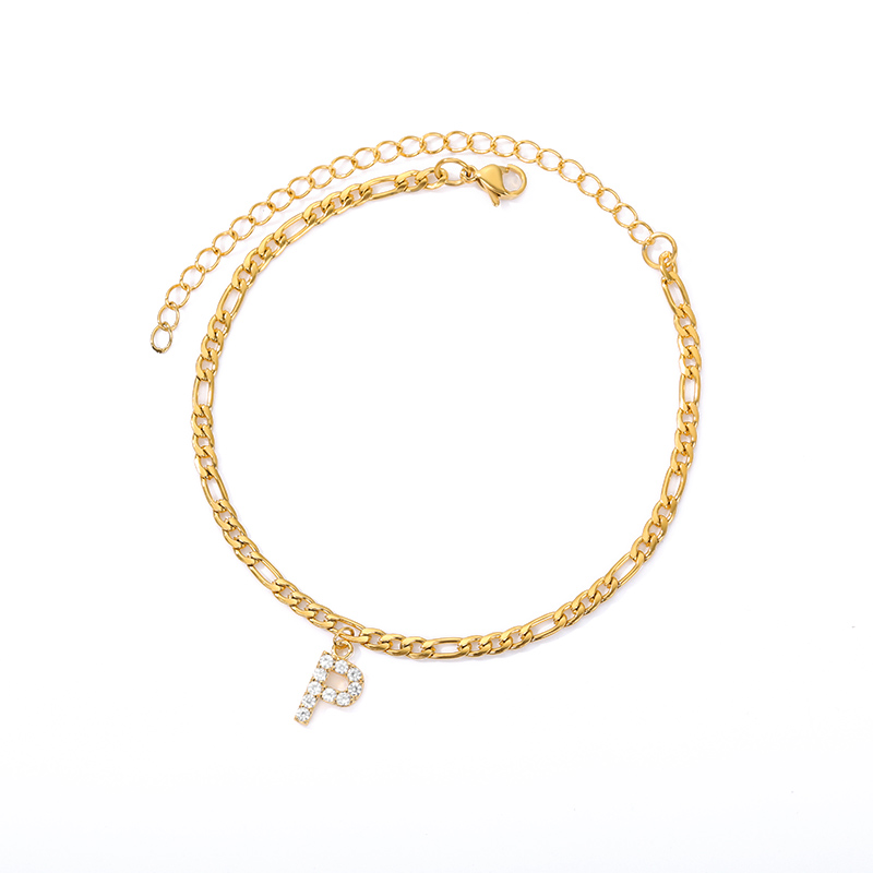 Knöchel mit Initiale - Armband am Knöchel mit Ihrer Initiale
