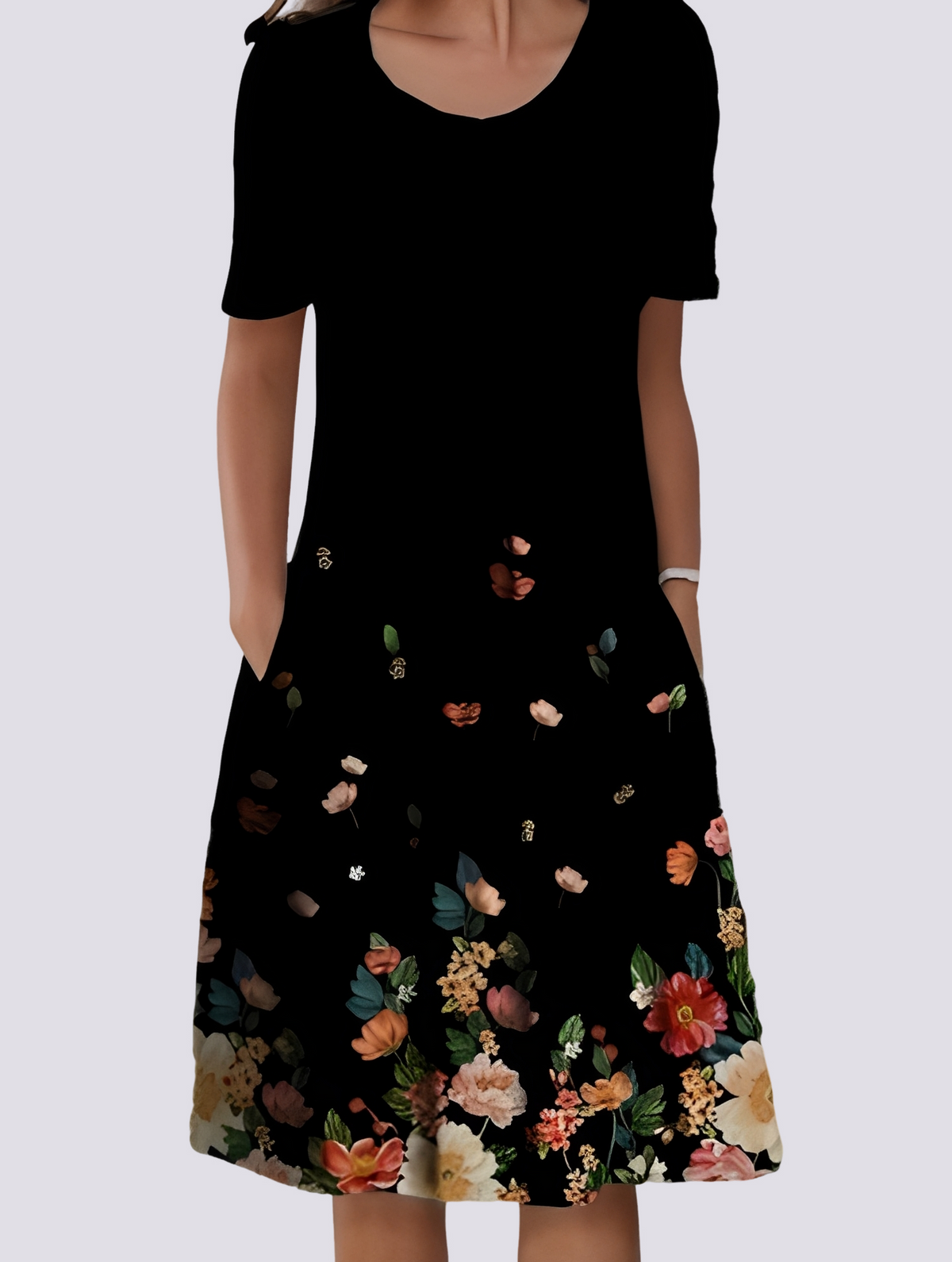 Aminah - Lässiges Damenkleid mit Blumenmuster