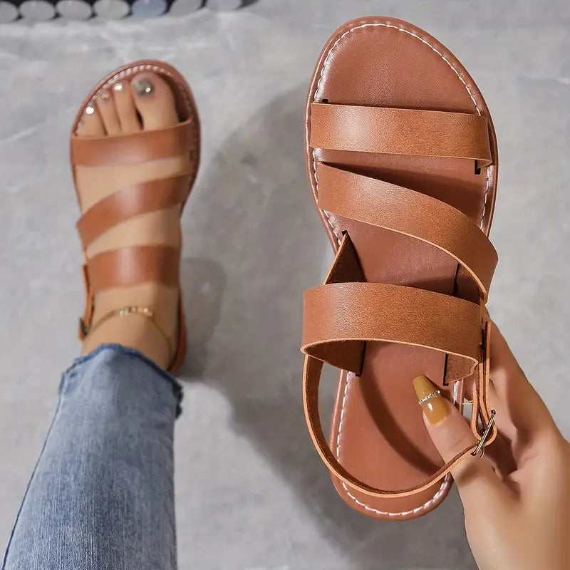 Chloe - Stilvolle Sandalen mit römischen Knöchelriemen für den Strand