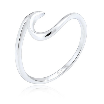Minimalistischer Meereswellenring - Silberring in Wellenform