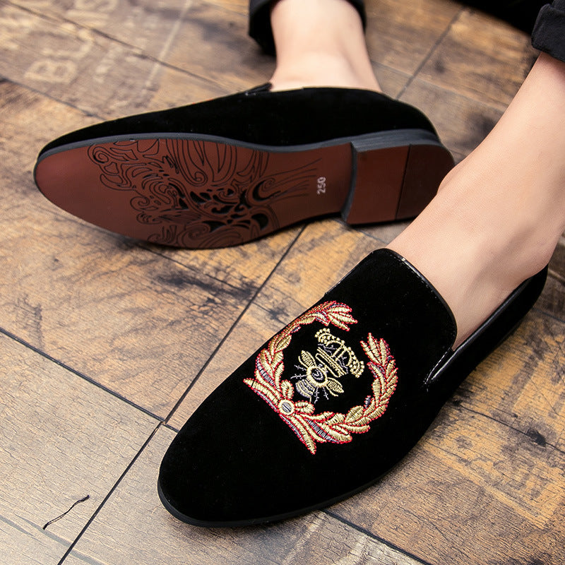 Rafael - Elegante Samtschuhe mit Stickerei für Herren