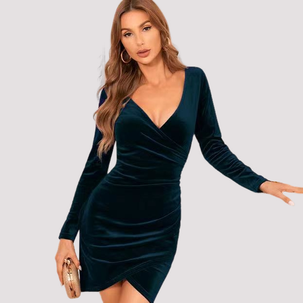 Libby - Stilvolles Damen-Langarmkleid mit Tulpenrock