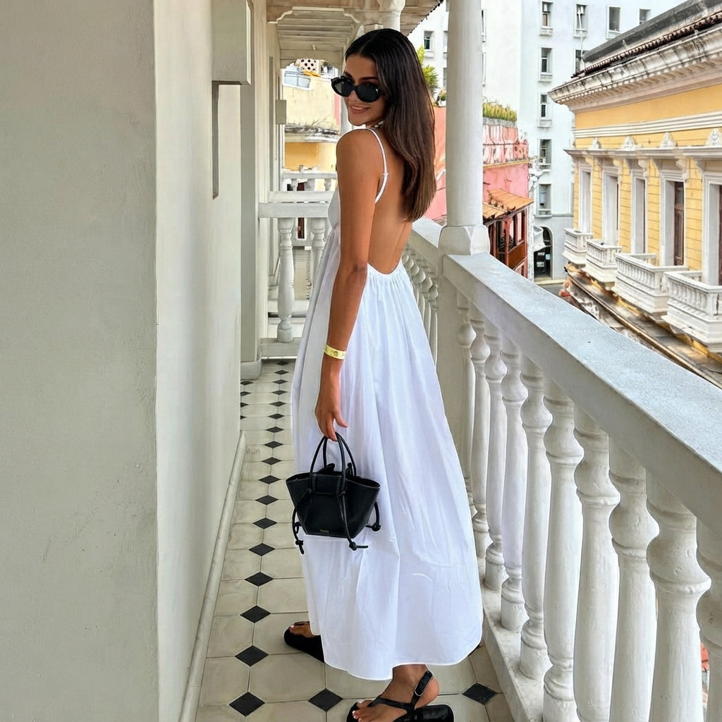 Rhian - Edles Kleid mit offenem Rücken