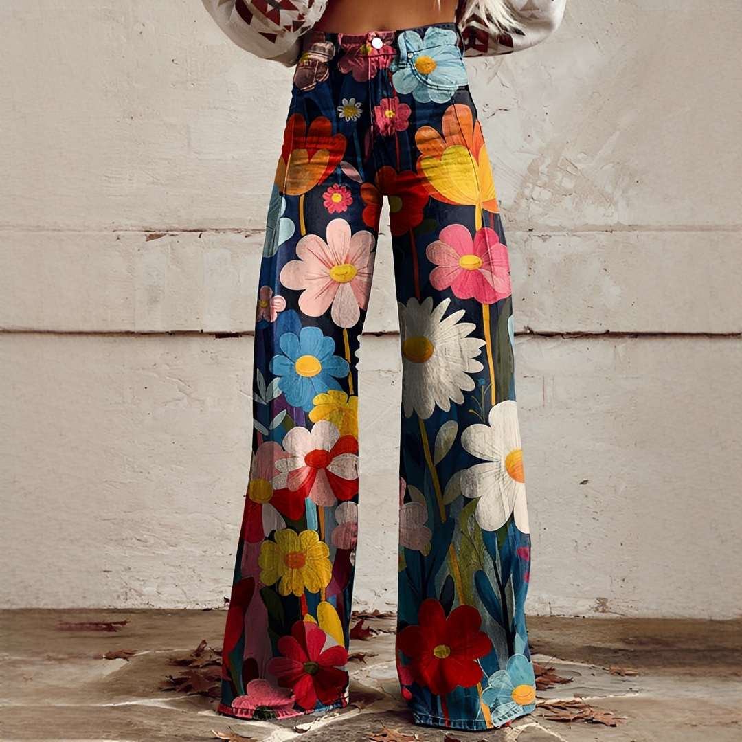 Charo - Legere Damenhose mit Blumendruck
