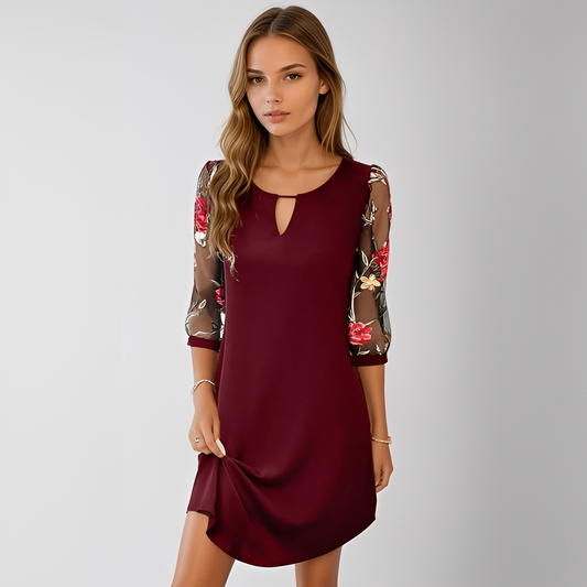 Dorina - Elegantes Frauen-Hemdkleid mit Blumen