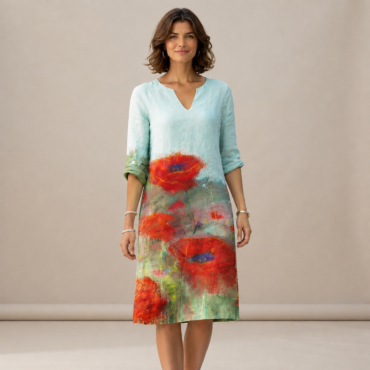 Ninna - Schickes und anschmiegsames Kleid mit V-Ausschnitt