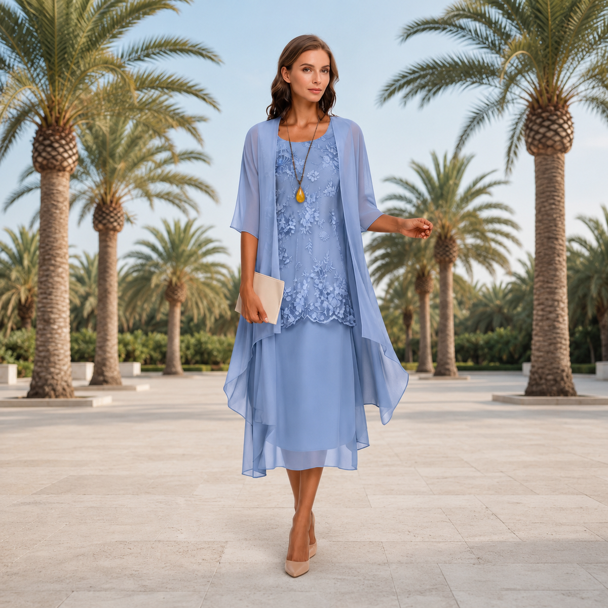 Krystal - Stilvolles zweiteiliges Midikleid