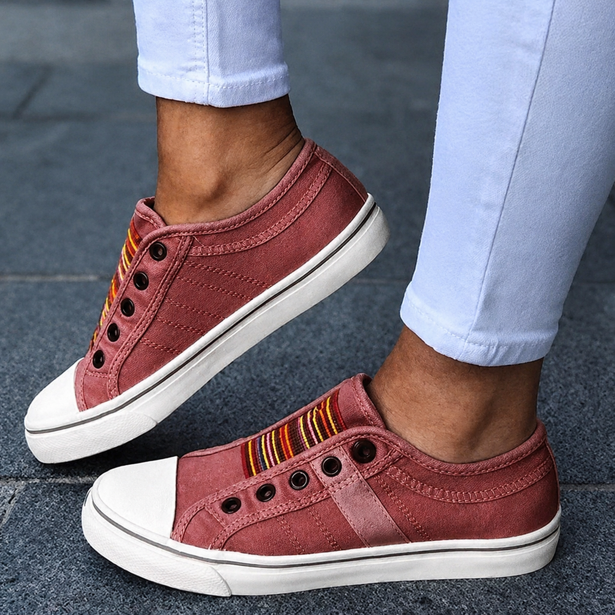 Jorrie - Klassische elastische Canvas-Sneaker