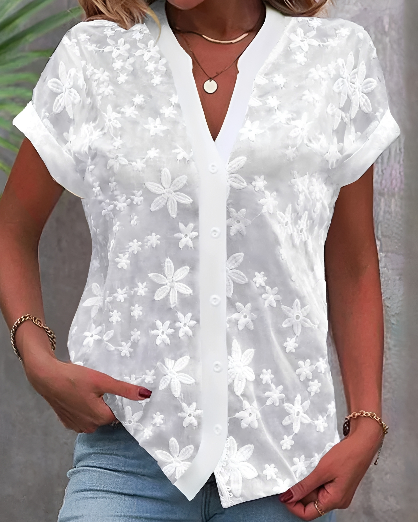 Delaney - Schicke Bluse mit Knopfleiste