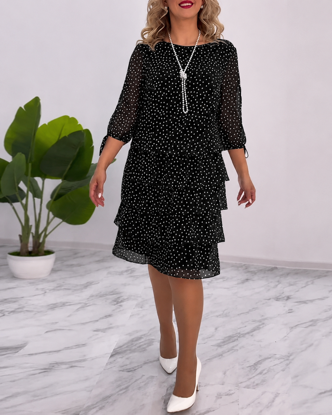 Bezia - Elegantes Midi-Kleid mit Lagen